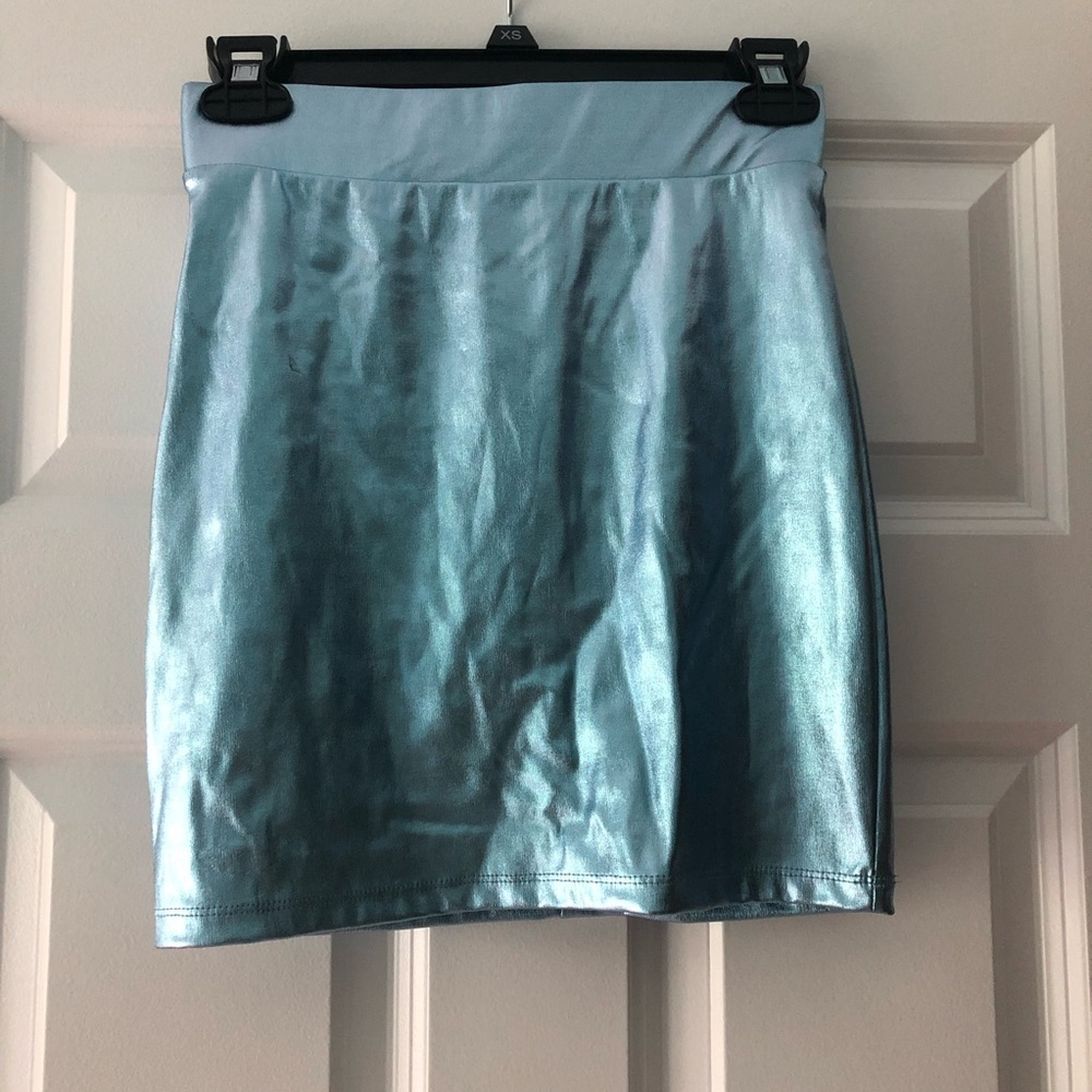 Light blue mini skirt